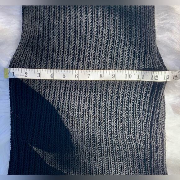 Vintage 90s J. CREW Cable Knit Black Turtleneck Sleeveless Sweater Blouse Small - Picture 11 of 15